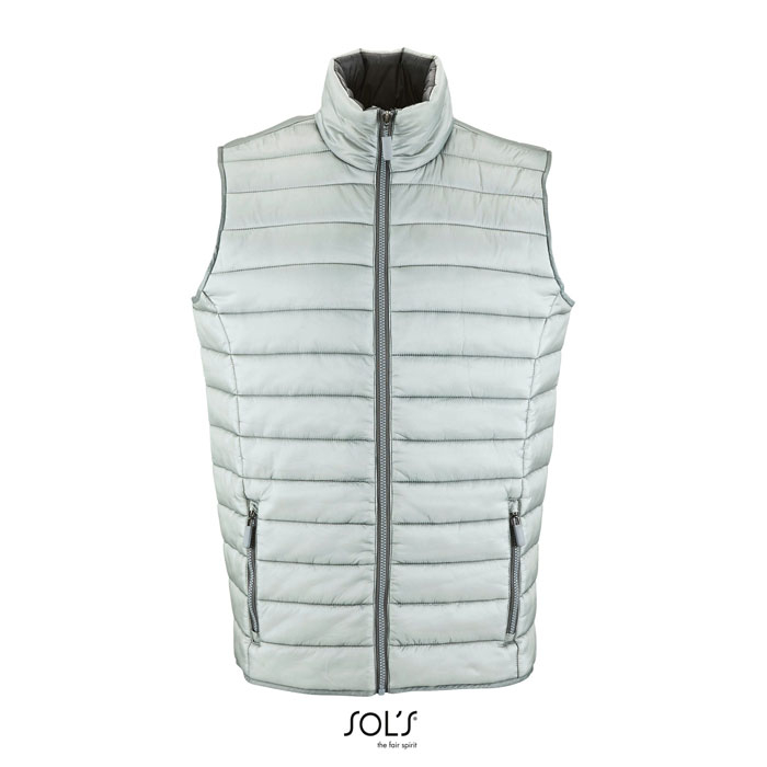 Doudoune sans manches homme personnalisée WAVE gris métal
